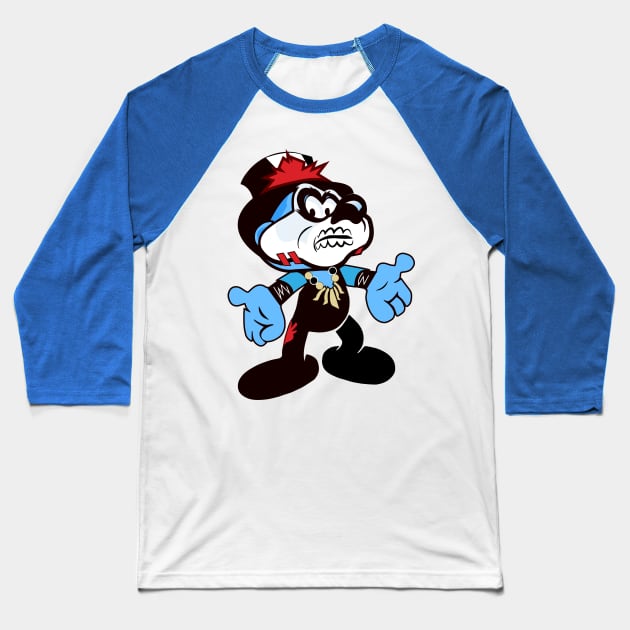 Papa Shango Smurf - Blue Variant Baseball T-Shirt by Gimmickbydesign